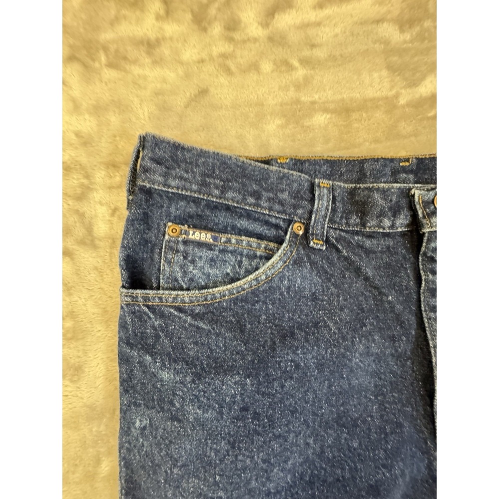 Lee Mens Jeans 36x30 Blue Dark‎ Wash Regular Straight Western Normcore Workwear - Picture 5 of 16